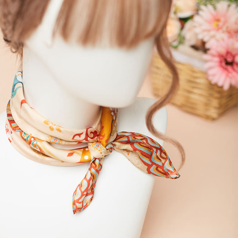 100% Mulberry Silk Scarf Inspired by Riyue Mountain | Tibetan Scarves