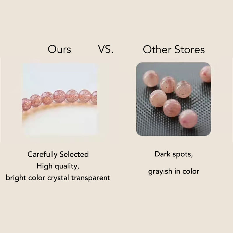 4mm Strawberry Quartz Lucky Koi Fish Healing Bracelet