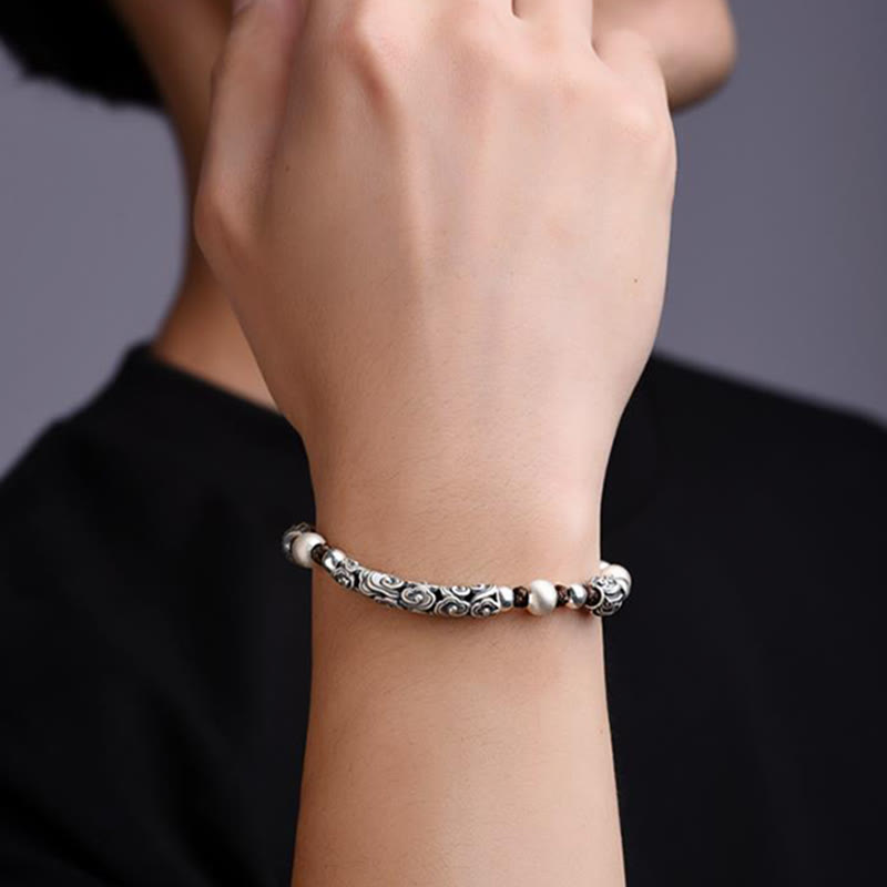 Copper & 999 Sterling Silver Auspicious Cloud Spiritual Bracelet
