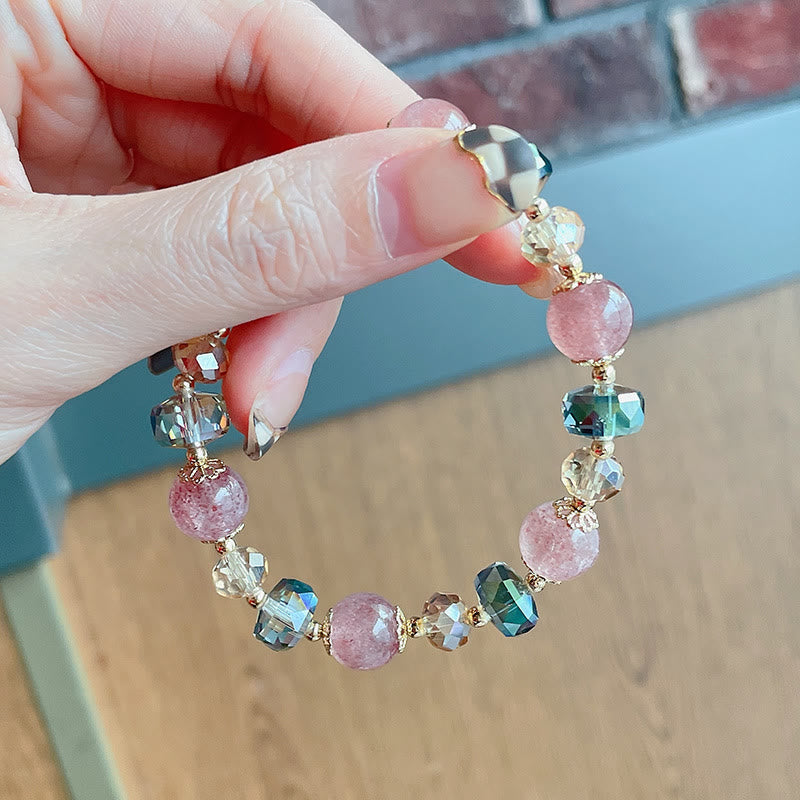 Strawberry Quartz Positive Bracelet for Love & Healing
