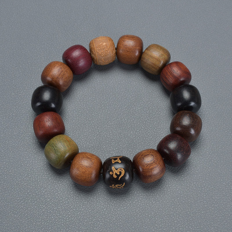 Ebony Wood Om Mani Padme Hum Purity Bracelet 14mm
