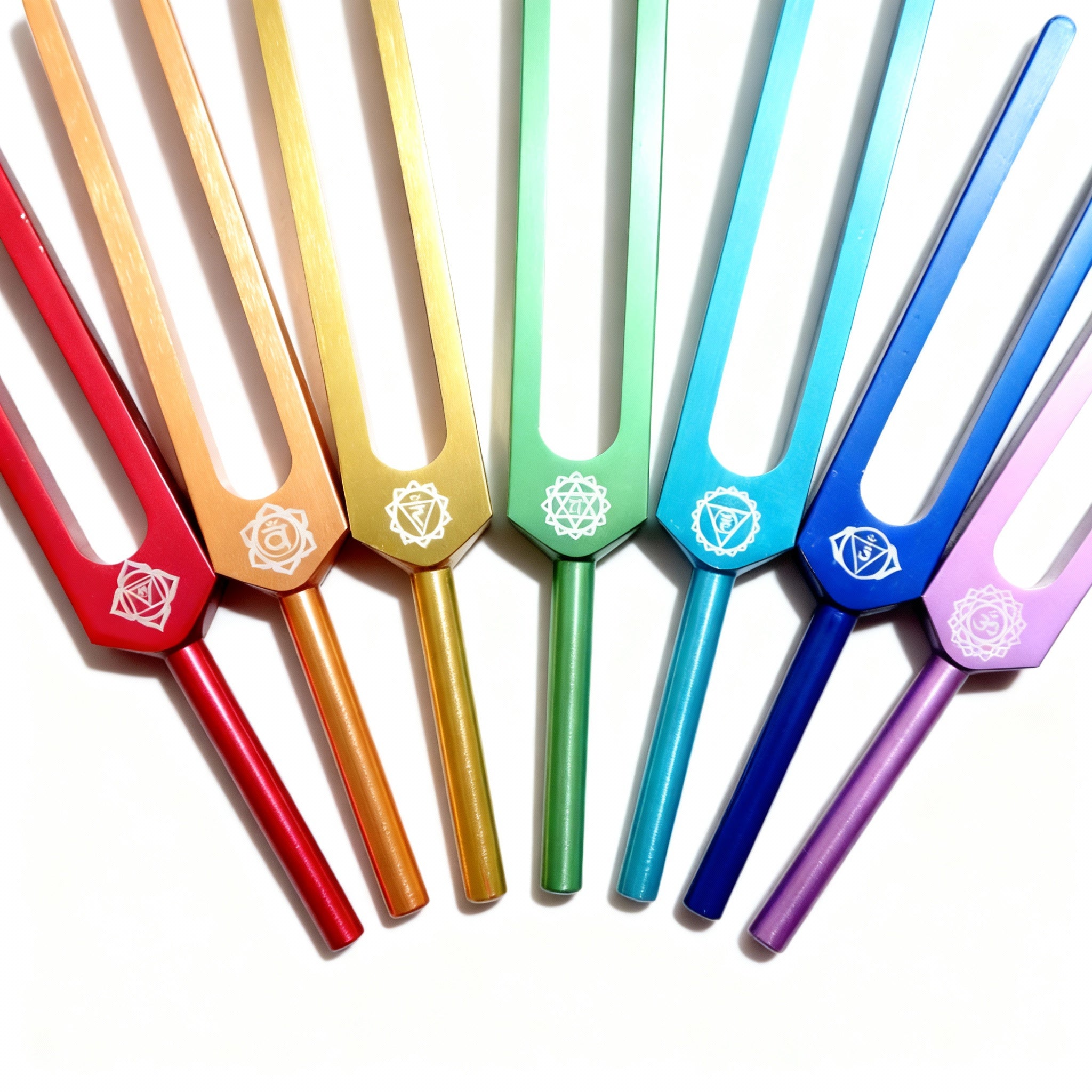 7pc Chakra Tuning Fork Set for Alignment and Sound Practice