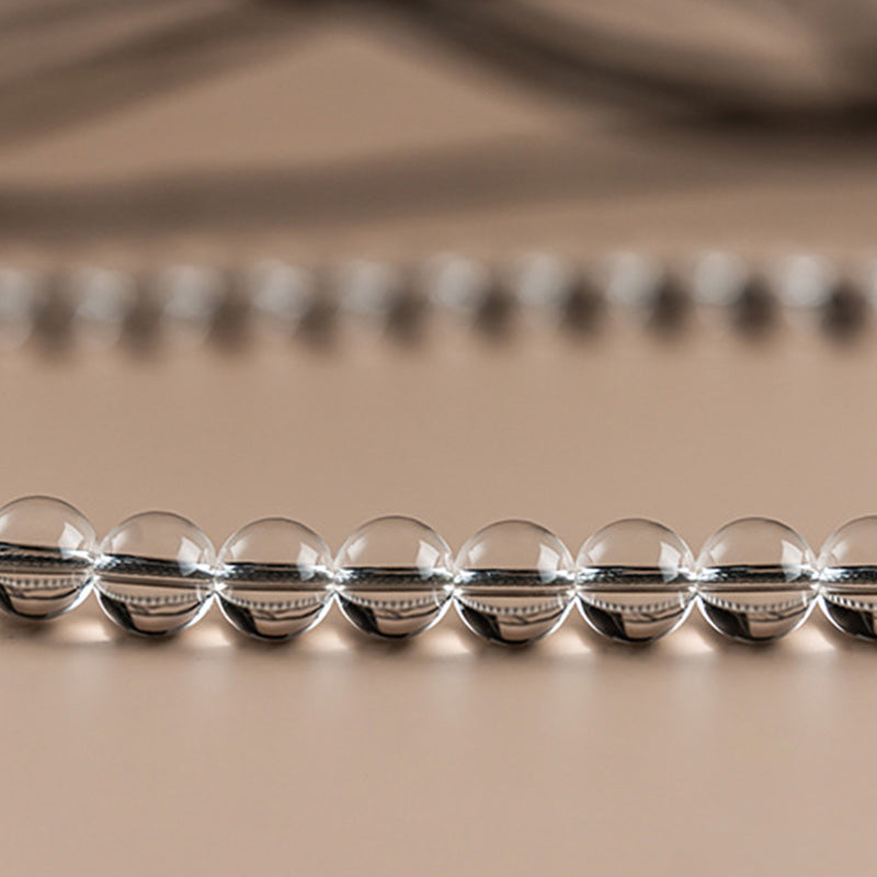 108 Beads White Crystal Jade Gemstone Mala Bracelet for Meditation