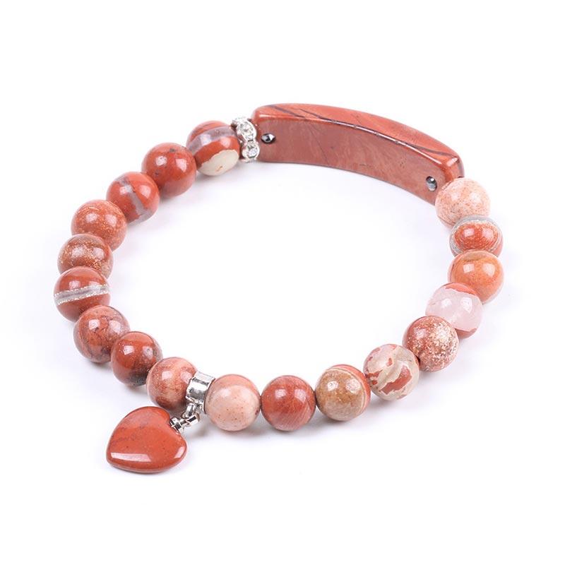 8mm Clear Quartz Love Heart Healing Bracelet for Balance