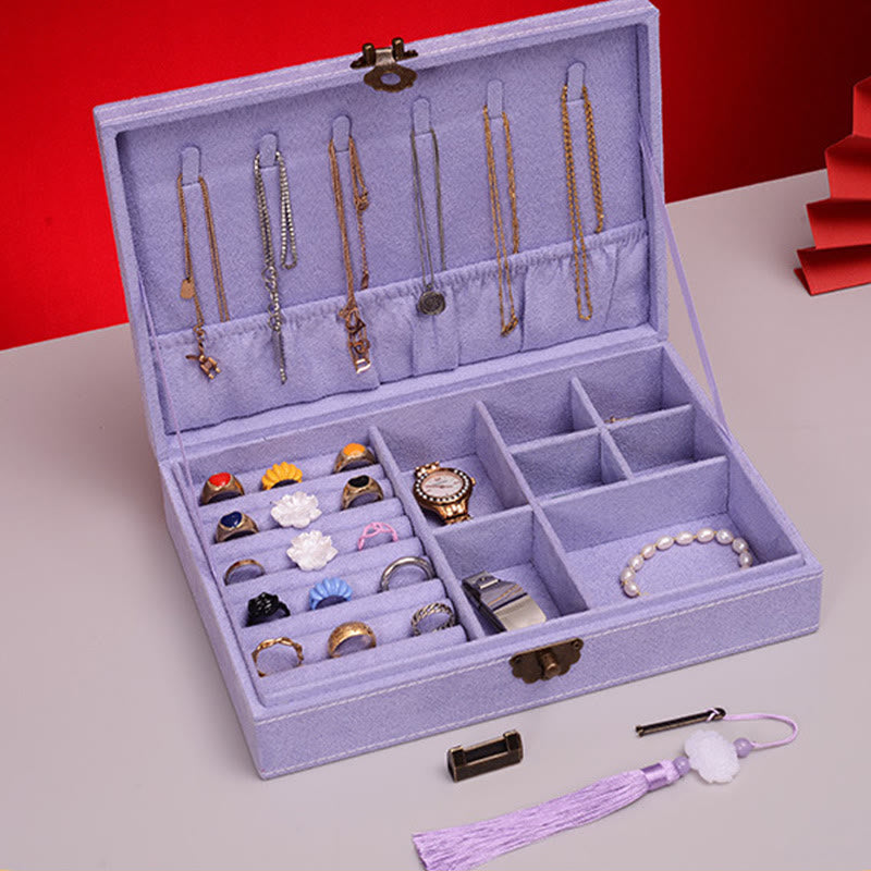 Flannel Jewelry Box Organizer with Lock | Spiritual Storage