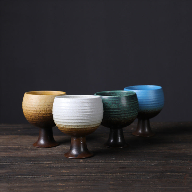 Ceramic Goblet Mug 170ml | Elegant Wine Style Tea Cup