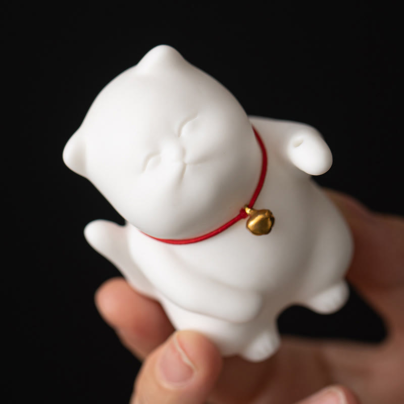 Mini Cute Ceramic Cat Incense Burner for Meditation