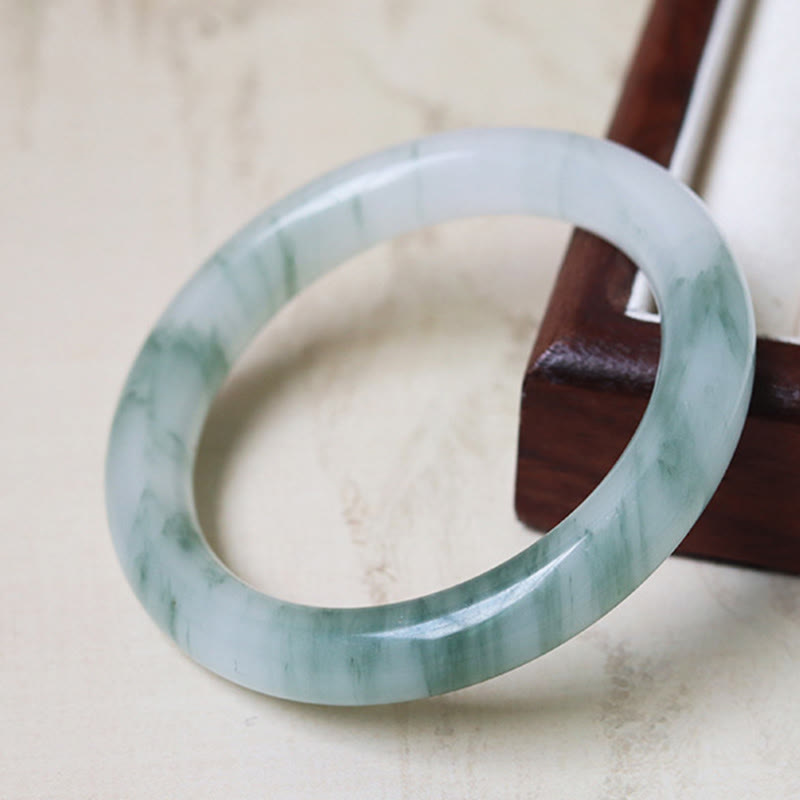 Natural Jade Luck Prosperity Bangle Bracelet 56mm