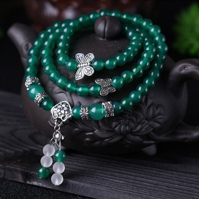 6mm Green Agate Butterfly Support Bracelet