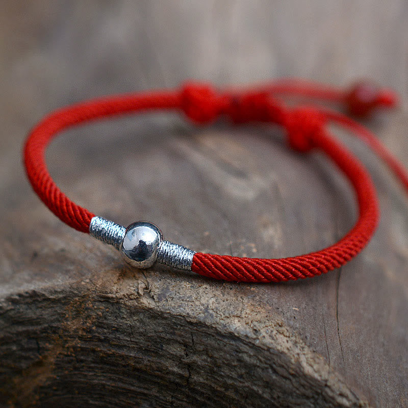 925 Sterling Silver Red String Bracelet for Protection & Luck