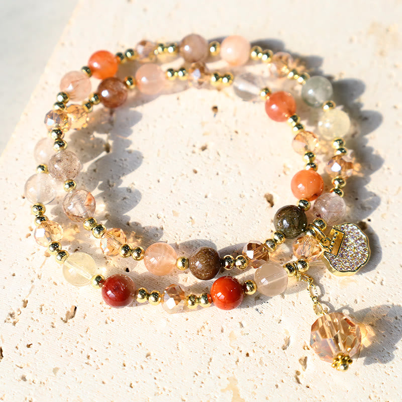 Rutilated Quartz Double Wrap Spiritual Growth Bracelet
