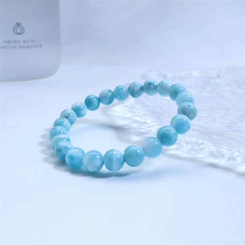 Larimar Wisdom Confidence Bracelet 8mm Natural Stone