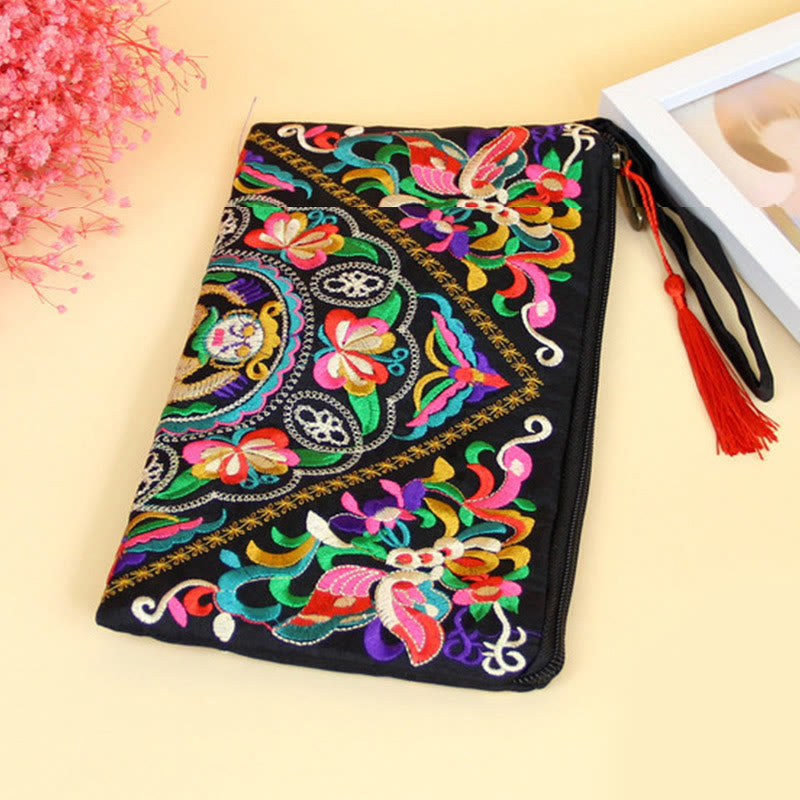 Dragon Butterfly Spiritual Cosmos Flower Wallet 14x25cm