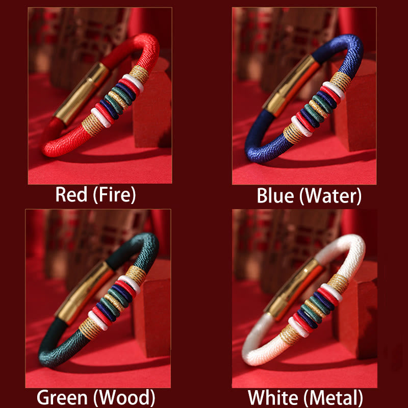 Five Elements Red String Bracelet | King Kong Knot, Protection & Luck