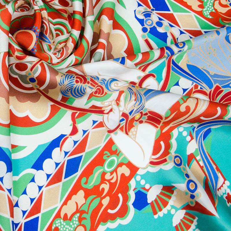 Grade 6A Mulberry Silk Dunhuang Musician Playing Scarf