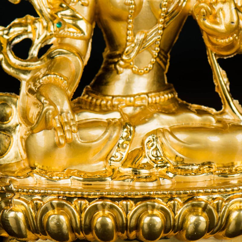 Gold Plated Bodhisattva White Tara Statue for Hope & Protection