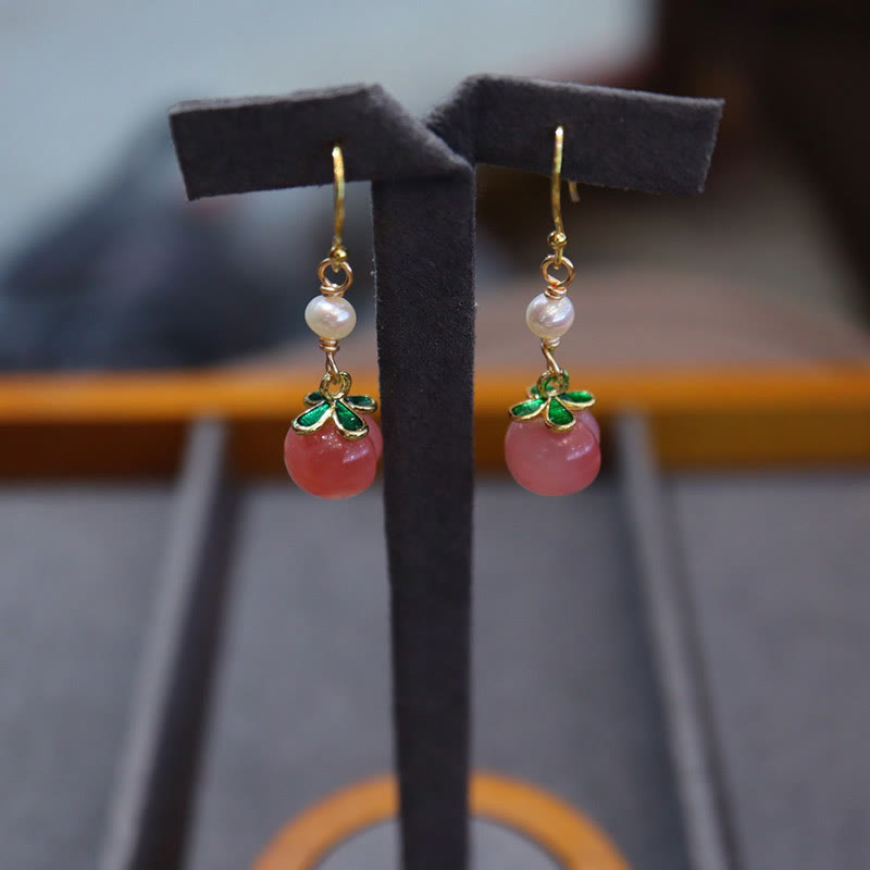 Yanyuan Agate Pearl Jewelry Set Gold-plated Copper 3Pcs Positive Energy