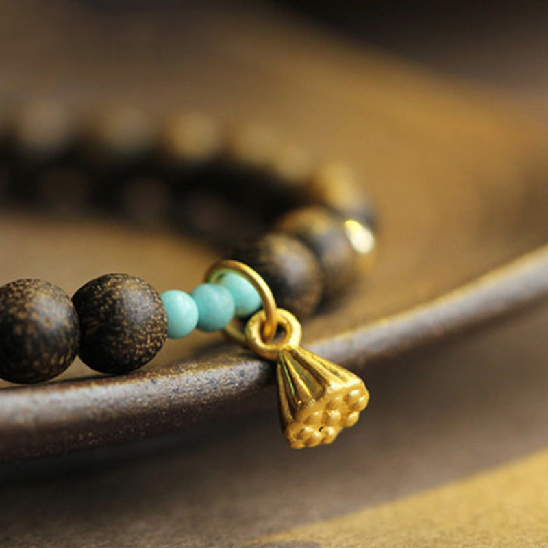 Agarwood Lotus Strength Bracelet for Balance & Calm