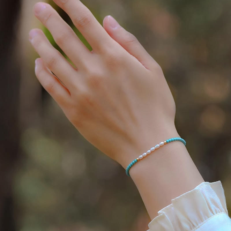 Turquoise Red Agate Protection Bracelet Small Beads