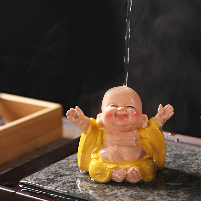 Color Changing Laughing Buddha Resin Tea Pet