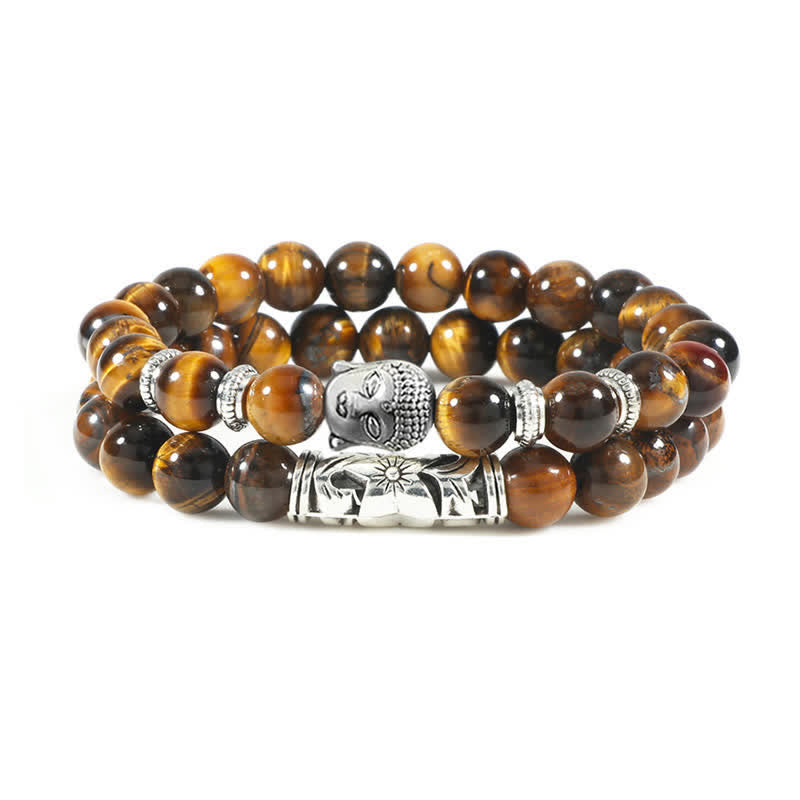 Unisex Tiger Eye & Red Turquoise Protection Bracelet Set