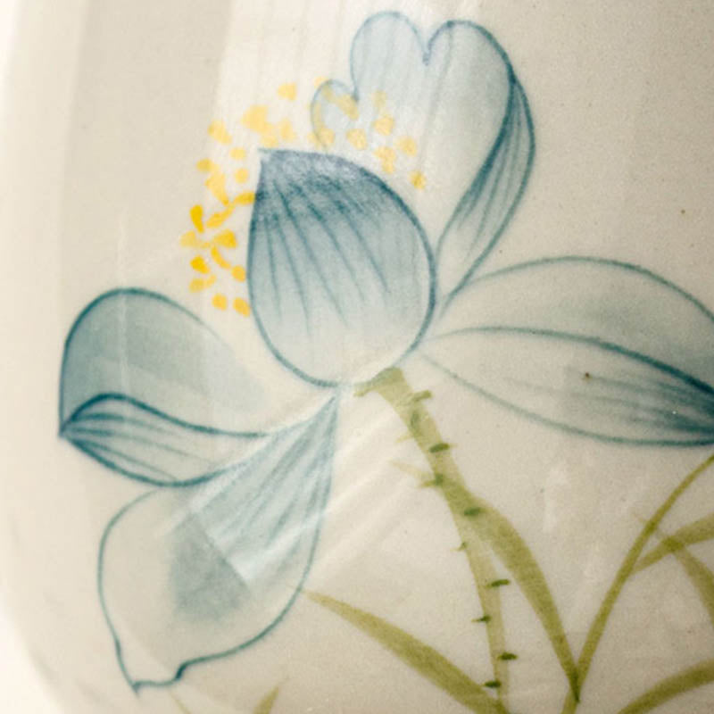 Hand Painted Lotus Ceramic Teacup 70ml | Kung Fu Tea