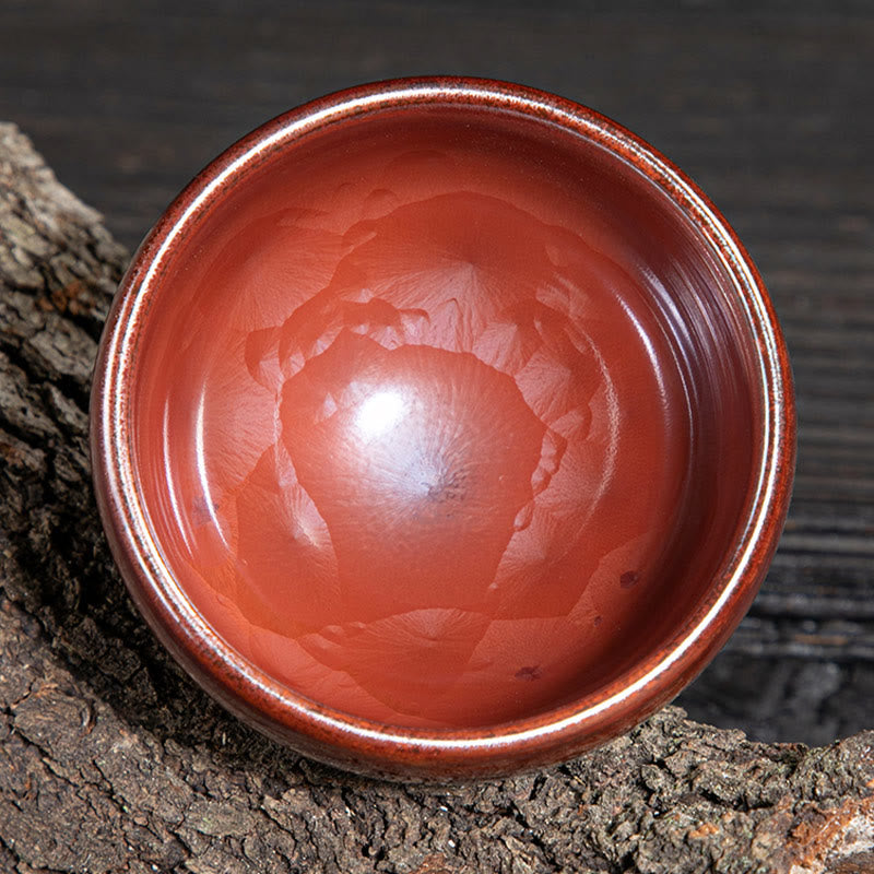 Handmade Lotus Design Ceramic Tea Cup for Kung Fu Tea Ceremony