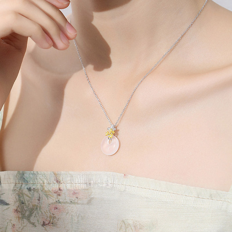 925 Sterling Silver Chalcedony Harmony Pendant Necklace