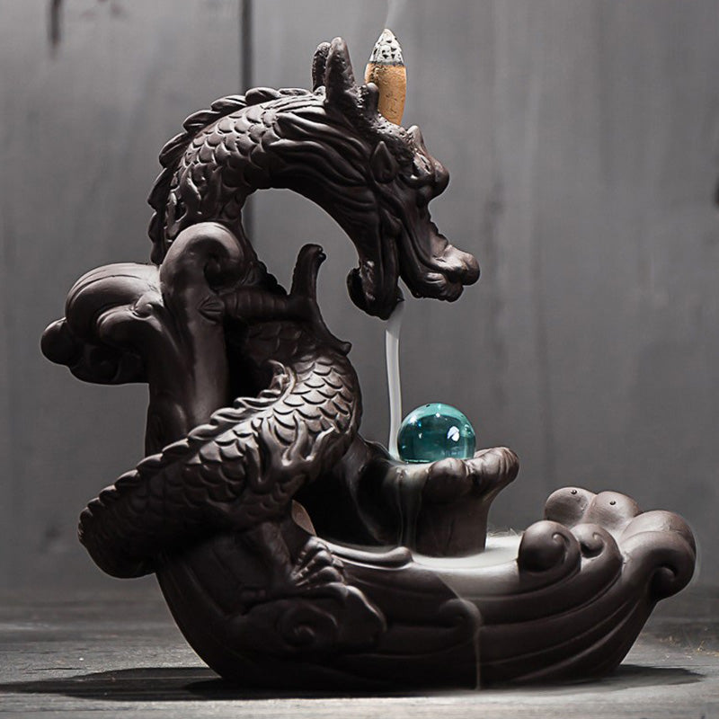 Tibetan Dragon Incense Burner | Zen Decor for Meditation
