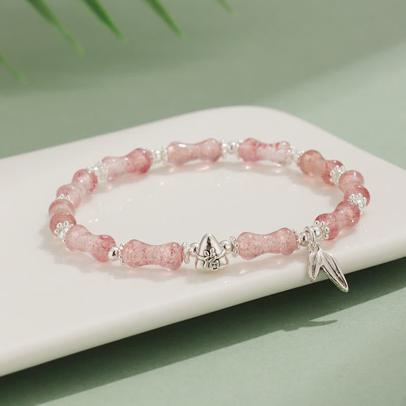 Peridot White Jade Bamboo Fu Symbolic Luck Bracelet