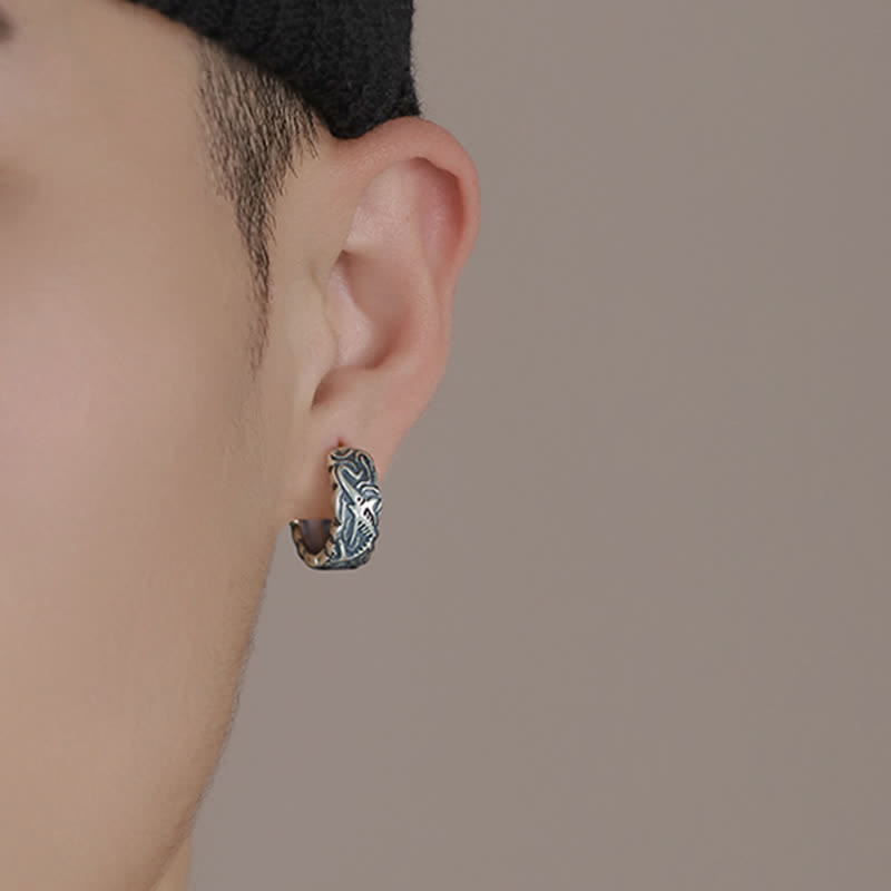 Fish Bone Pattern Copper Spiritual Earrings for Wealth & Luck