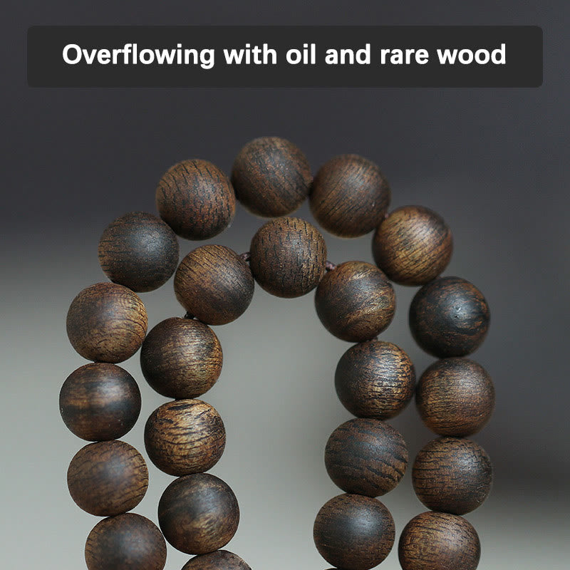 7mm Agarwood Mala Bracelet for Peace & Strength