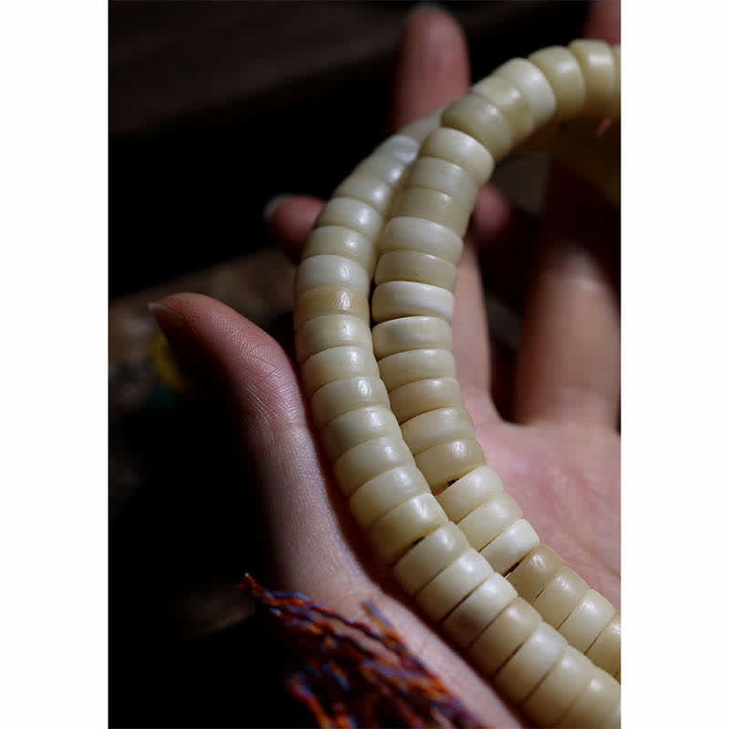108 Bead Yak Bone Mala Bracelet for Strength and Balance