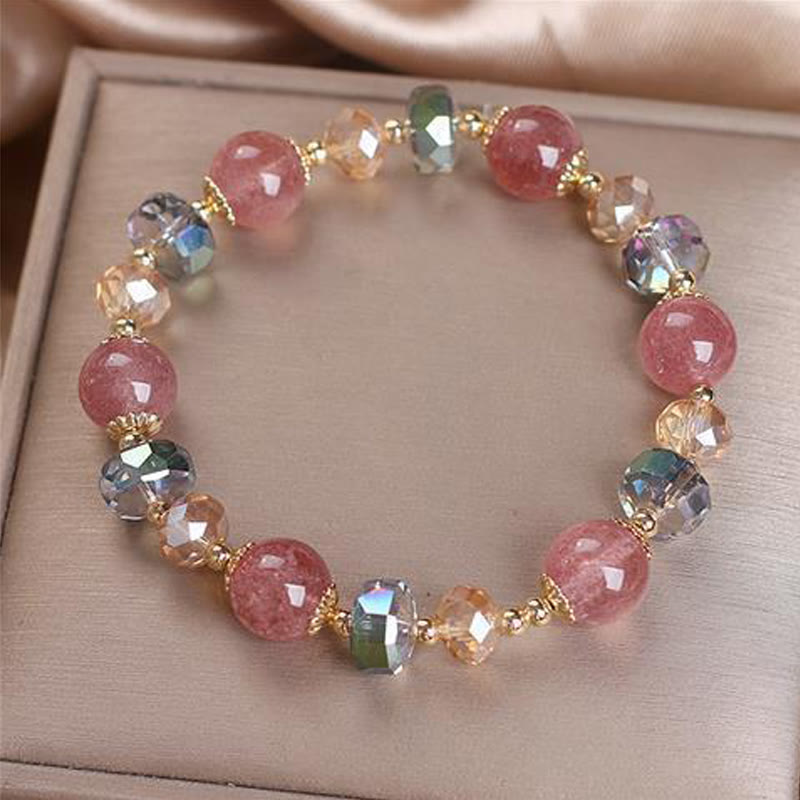 Strawberry Quartz Positive Bracelet for Love & Healing