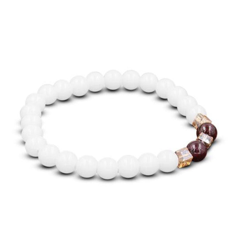 7mm White Jade Protection Bracelet for Luck and Clarity