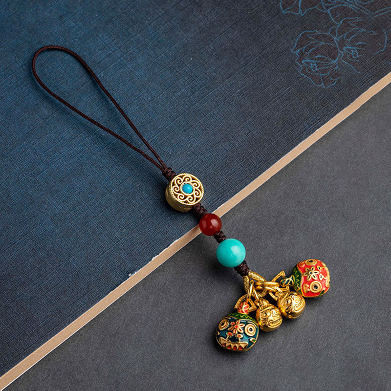 Gold Swallowing Beast Family Luck Key Chain for Spiritual Wealth