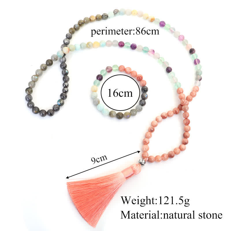 8mm Fluorite Black Glitter Protection Mala Bracelet