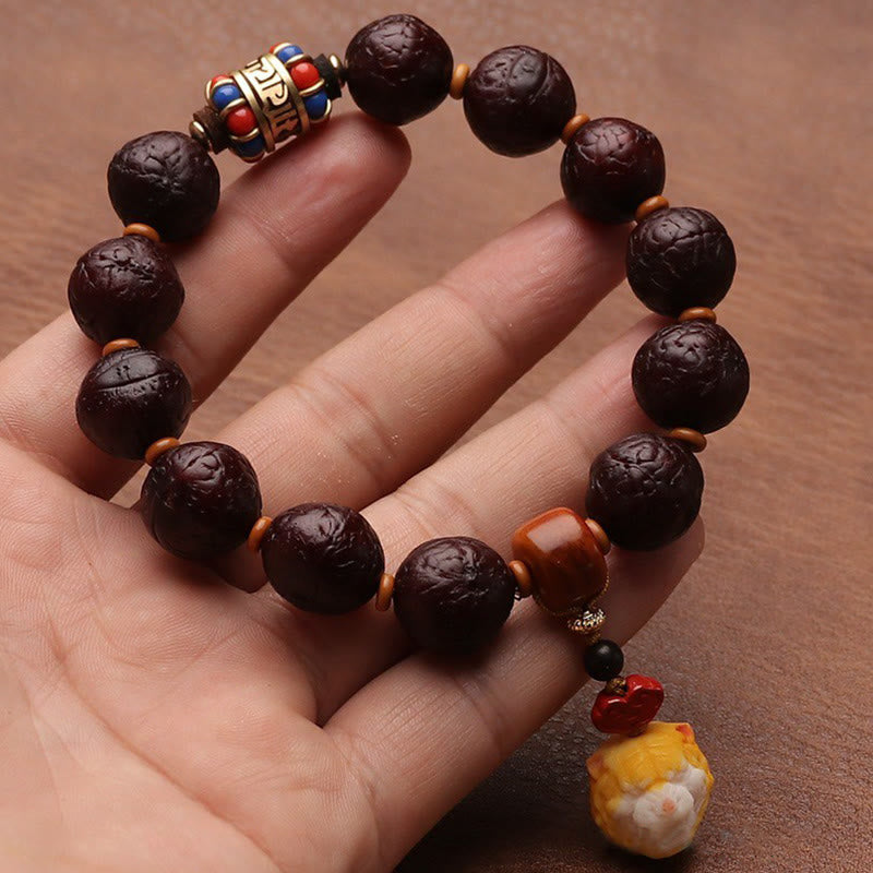 Unisex Bodhi Seed Tibetan Wrist Mala | Luck & Wealth Charm
