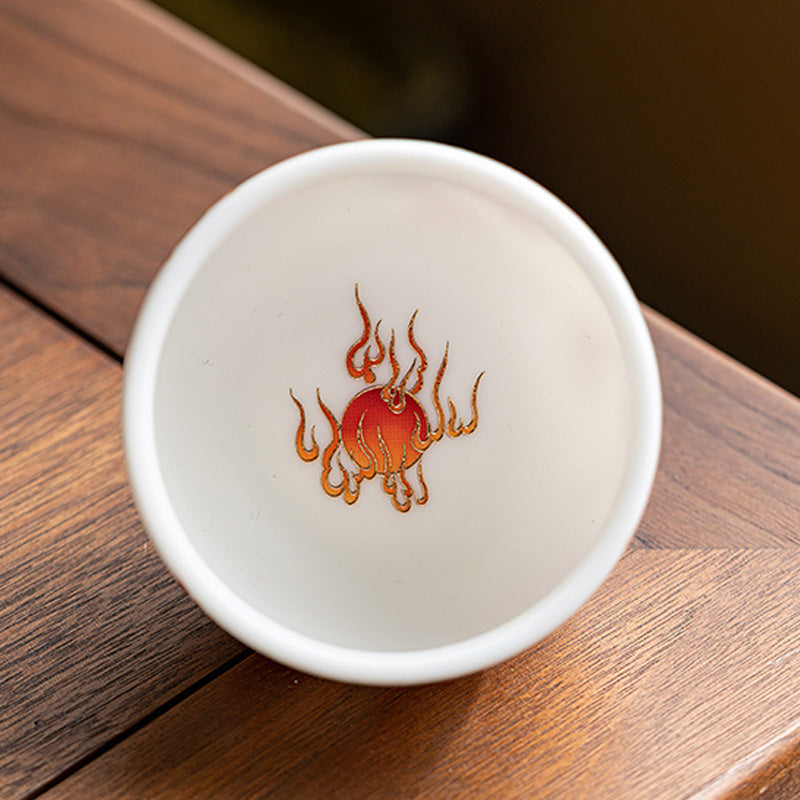 Dragon Phoenix Ceramic Teacup 130ml Zen Decor Gift