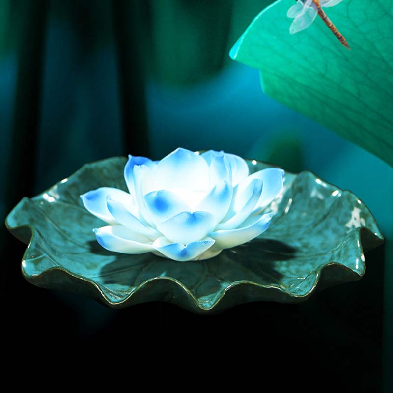 Tibetan Lotus Ceramic Incense Burner | Blessing Decor