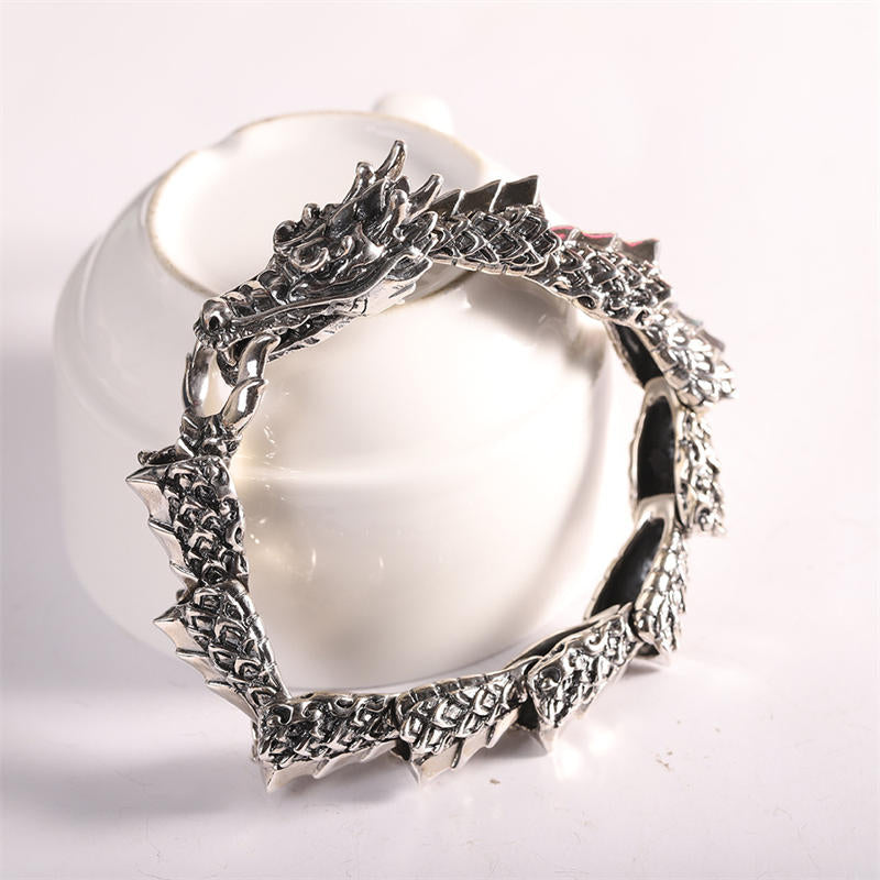 925 Sterling Silver Dragon Luck & Success Bracelet