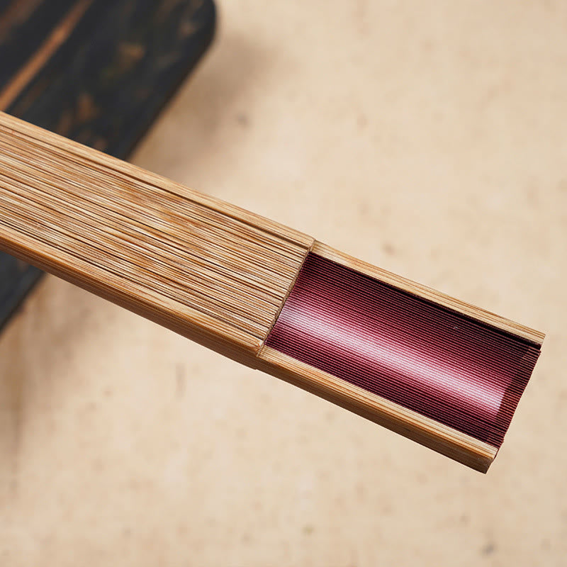 21.5cm Bamboo Folding Fan with Gradient Hollow Engraved Design