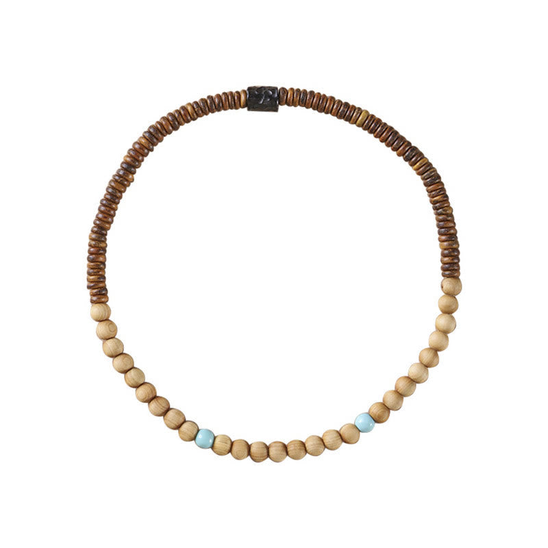 Sandalwood Turquoise Double Wrap Protection Bracelet 6mm