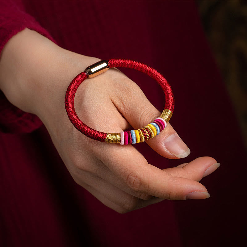 Magnetic Buckle Red String Protection Bracelet with King Kong Knot