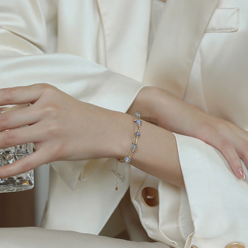 Moonstone Love & Calm 18K Gold Chain Bracelet