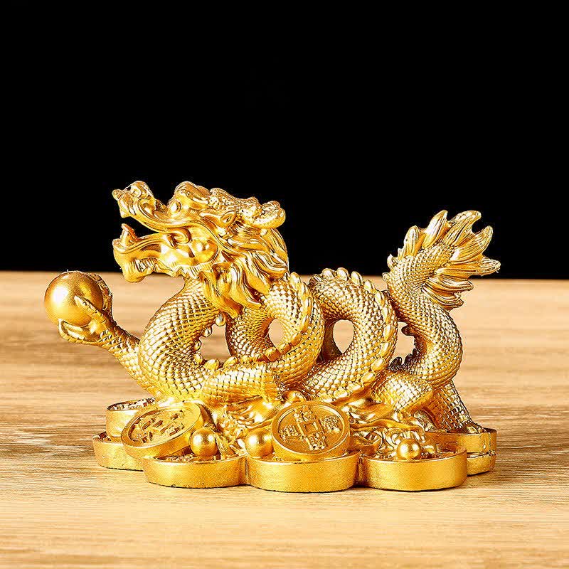 Feng Shui Dragon Copper Coin Decoration | Wealth & Luck