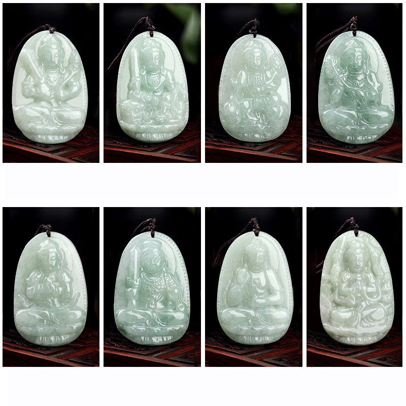 Chinese Zodiac Jade Necklace with Wealth Buddha Pendant