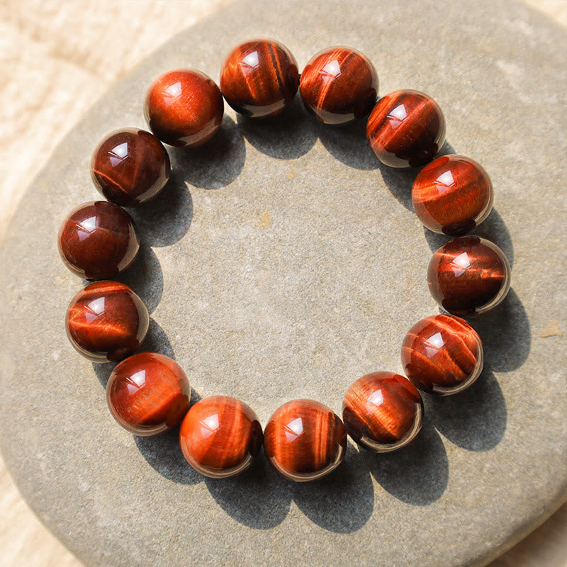 10mm Red Tiger Eye Healing Bracelet for Courage