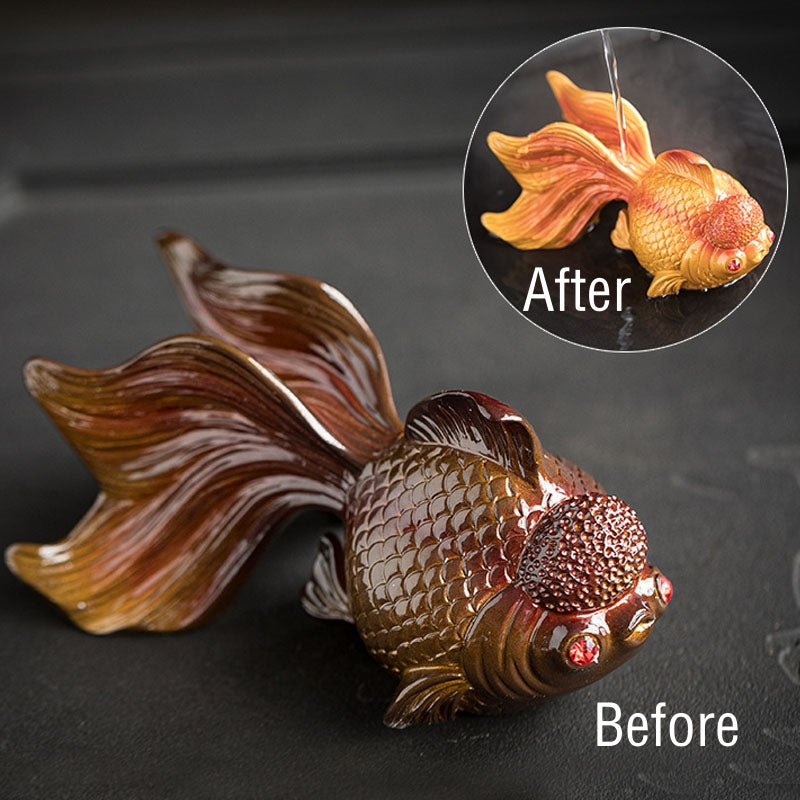 Color Changing Resin Koi Fish Figurine for Wealth & Luck