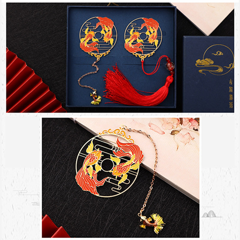 Gold Koi Fish Brass Bookmark for Spiritual Protection